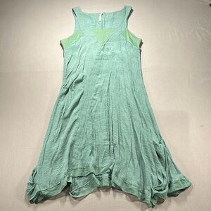 Monoreno Boho Lagenlook Sleeveless Handkerchief-Hem Midi Dress - Women Large